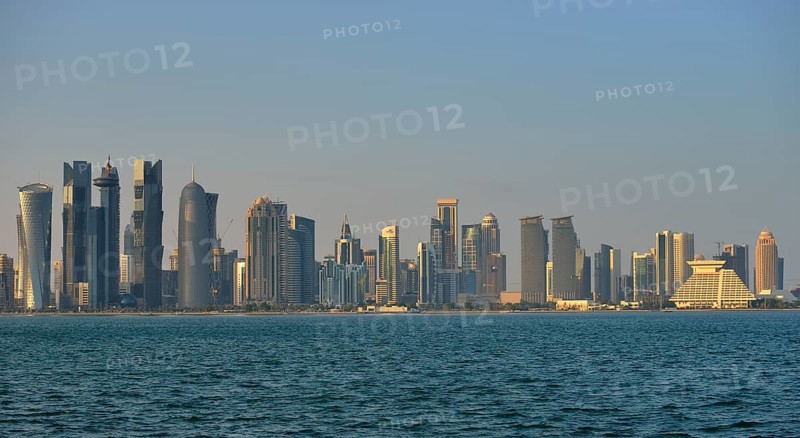 Skyline of Doha in the evening light