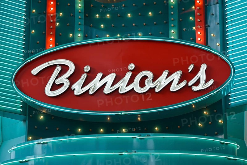 Neon signage of Binion's Horseshoe Gambling Hotel and Casino