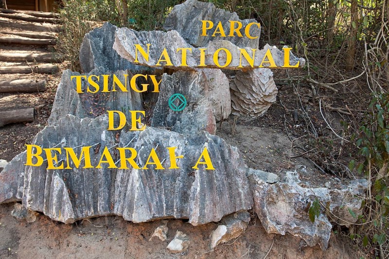 Sign 'Parc National Tsingy de Bemaraha'