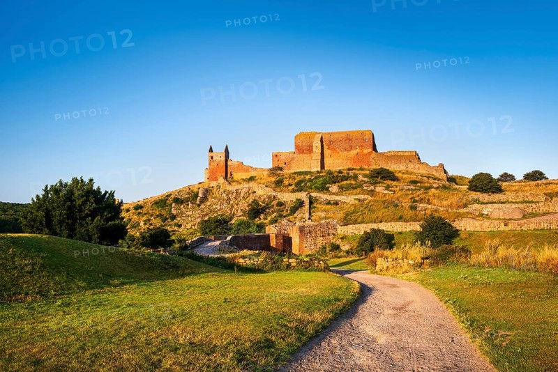Castle ruin Hammershus in the morning light
