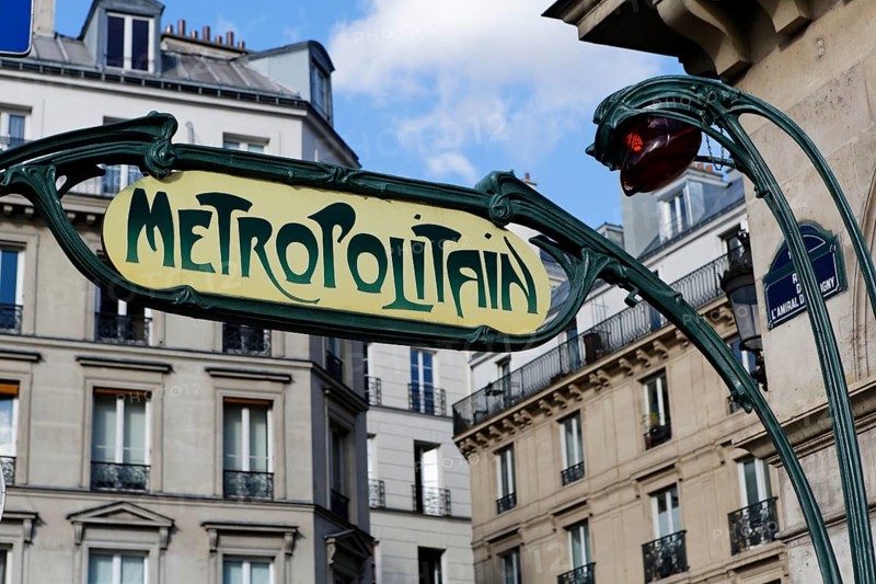 Art Nouveau style metro sign by Hector Guimard