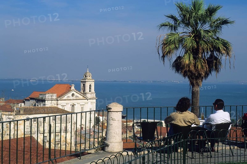 View of the eastern part of Alfama from viewpoint Portas do Sol