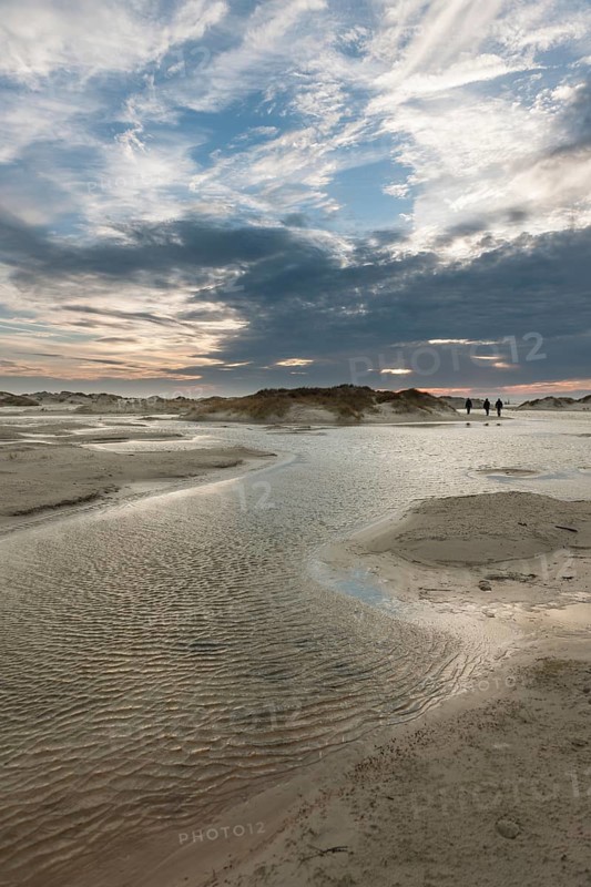 Strong westerly winds driving water from the North Sea into the dunes