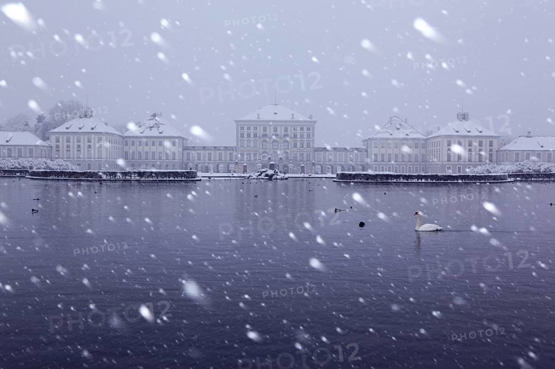 Schloss Nymphenburg Castle in the snow