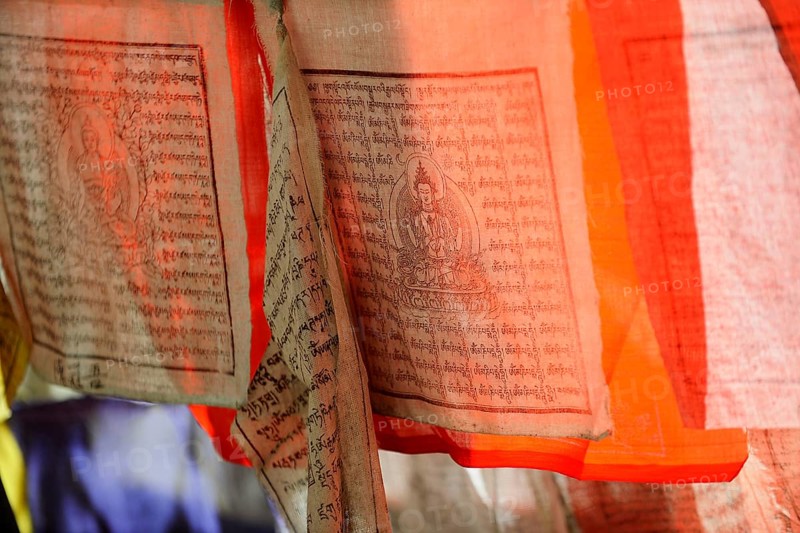 Fluttering prayer flags