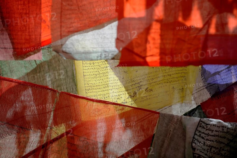 Fluttering prayer flags