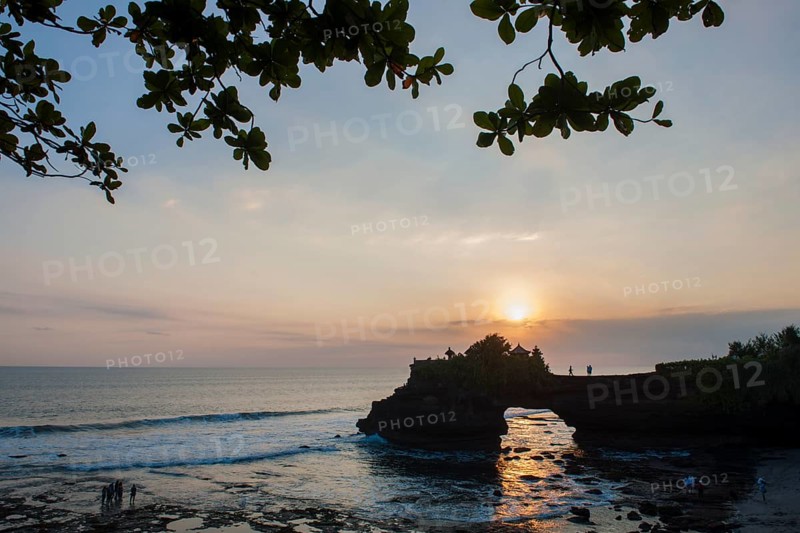 Temple of the Tanah Lot temple complex on the south coast at sunset