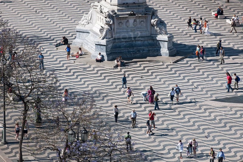 View from Elevador de Santa Justa elevator tower over the Rossio Square