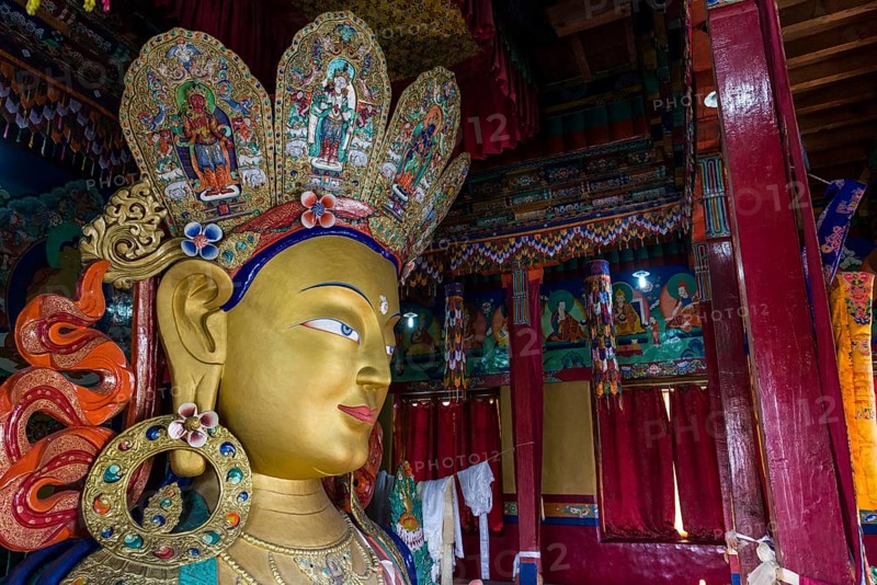 Colourful statue of Maitreya