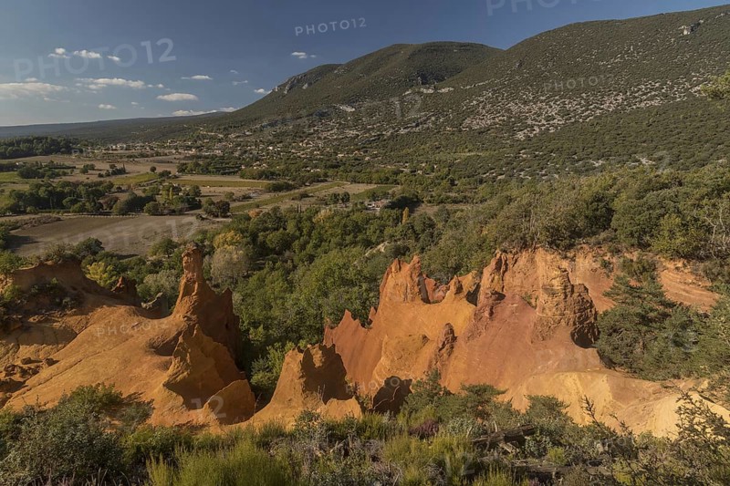 Eroded ochre pinnacles