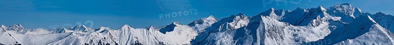 Panoramic view of the Hohe Tauern or High Tauern mountain range
