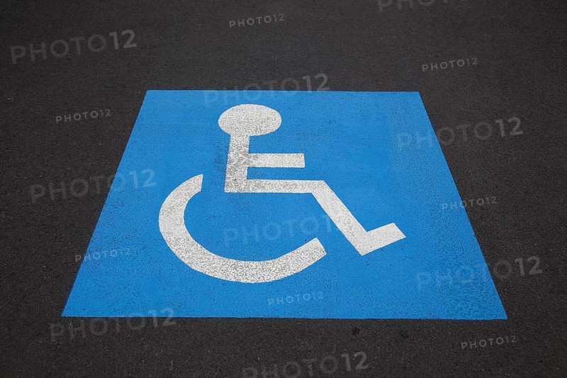 Pictogram of a parking space for disabled persons