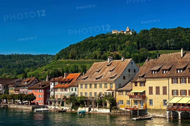 View over the Rhine to the village of Stein am Rhein