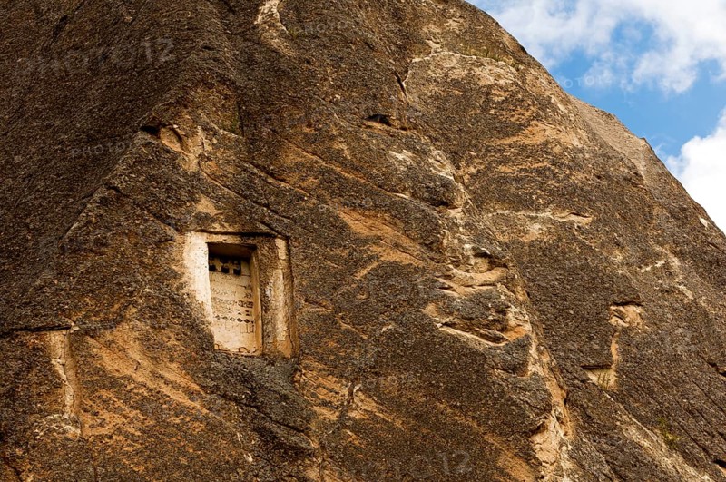 Entrance hole to a dovecote in a tuff cone