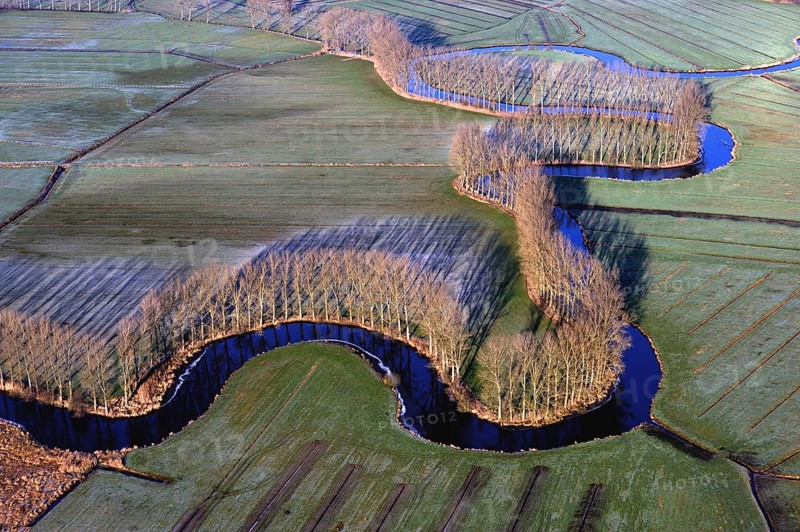 Schwinge River meandering through the Feldmark region