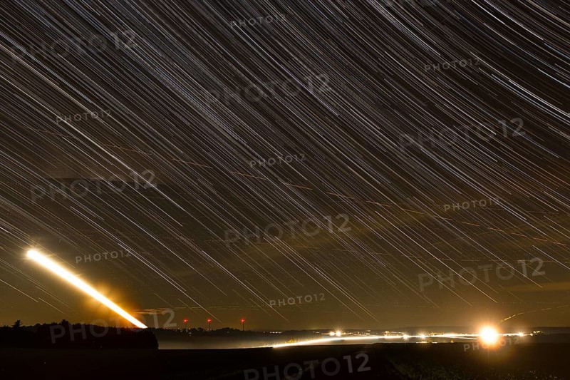 Moonset as a composite of 70 separate photographs