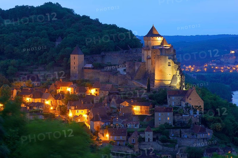 Townscape with Castelnaud Castle