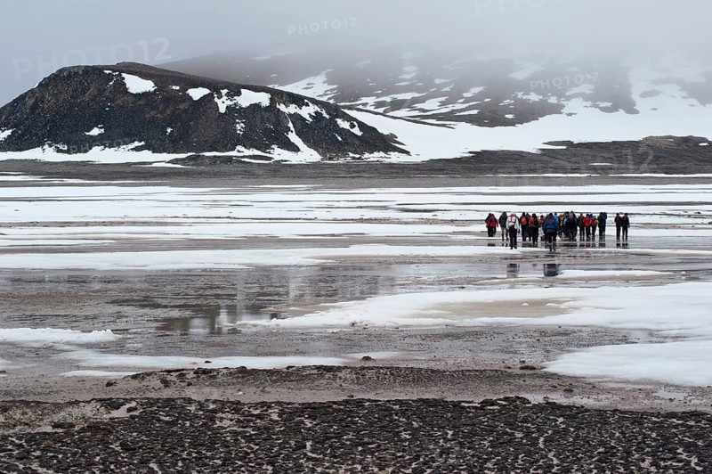Visitors walking on Phippsøya