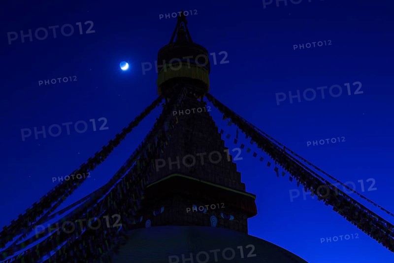 Boudhanath stupa at night