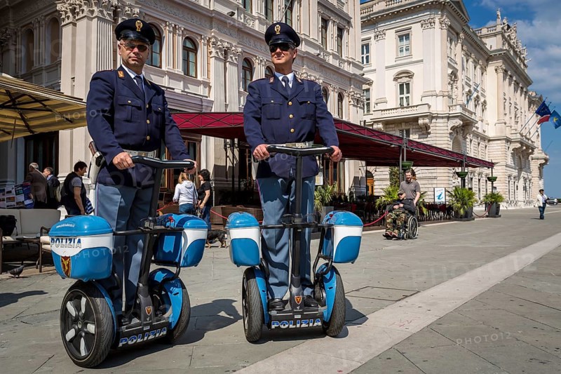 Two Italian police officers on Segways