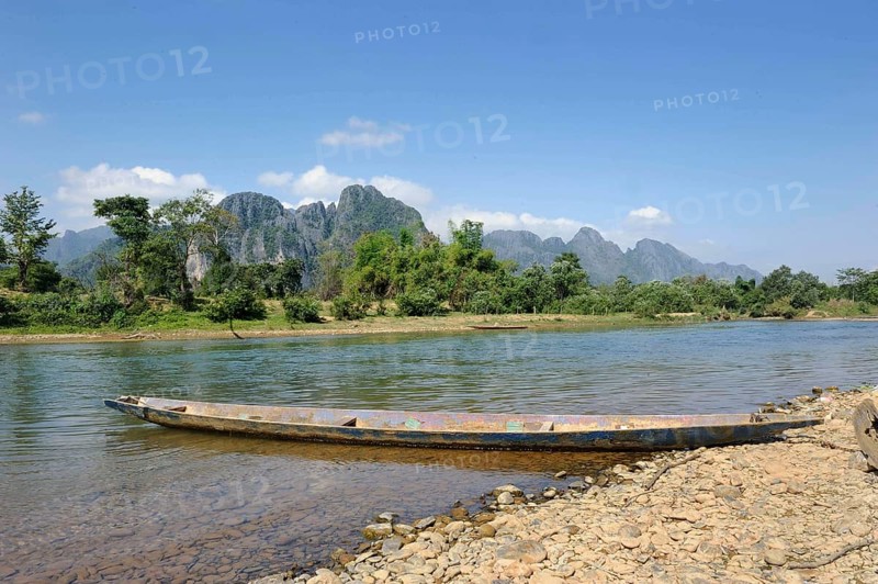 Fishing boat on the Nam Khan River