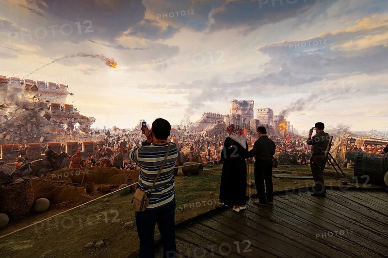 Painting of the conquest of Constantinople in 1453 by the Ottomans under Sultan Fatih Sultan Mehmed
