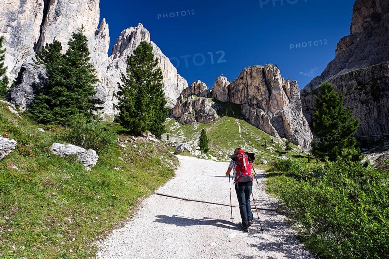 Hiker during the ascent of Kesselkogel Mountain