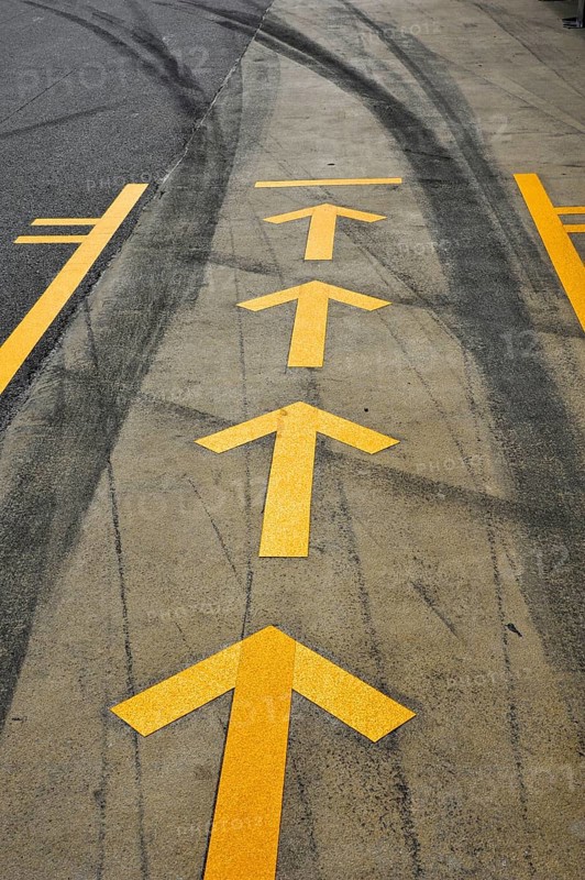 Markings in the pit lane during testing at the Circuit de Catalunya or Circuit de Barcelona