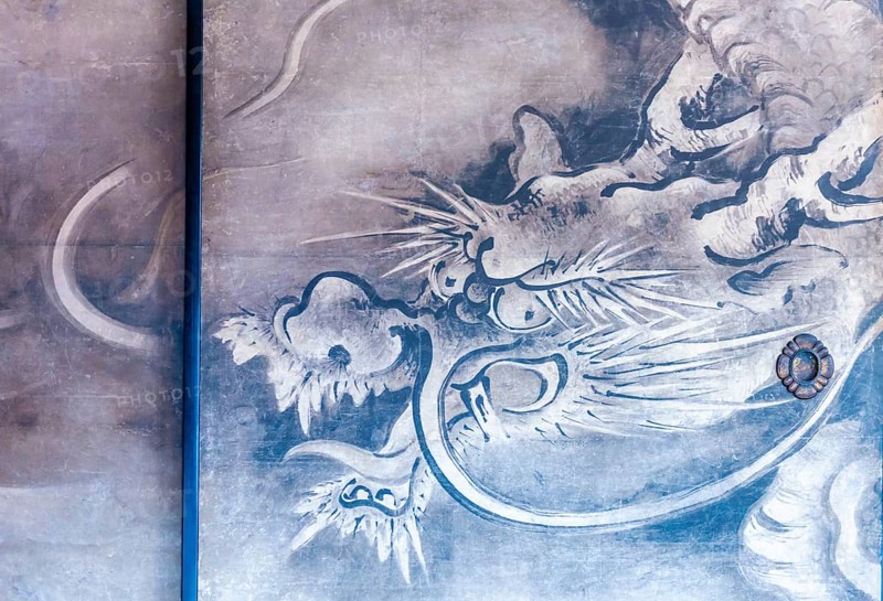 Dragon on a paper wall
