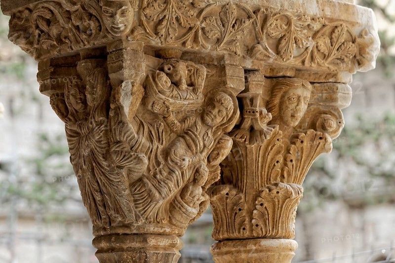 Romanesque capital in the cloister