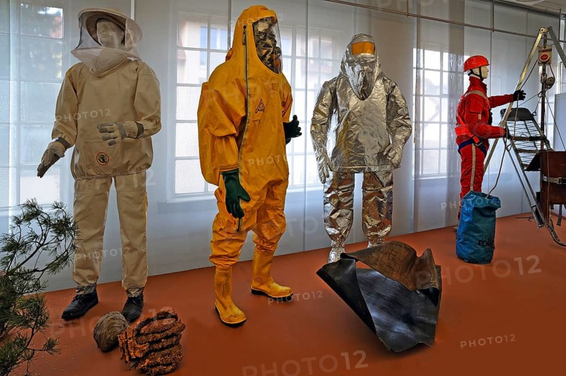 Various protective clothing for firefighters