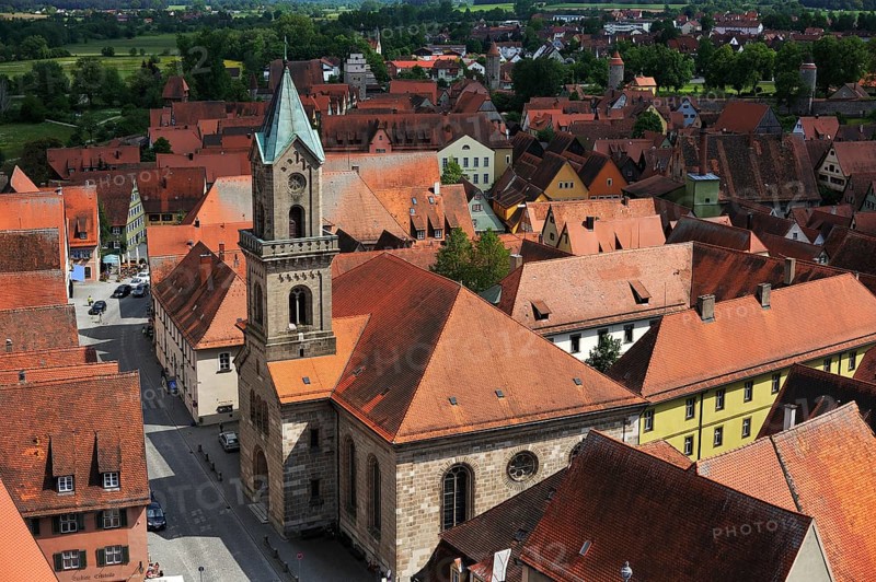 View from the tower of St. George's Church to the Evangelical-Lutheran parish church of St. Paul