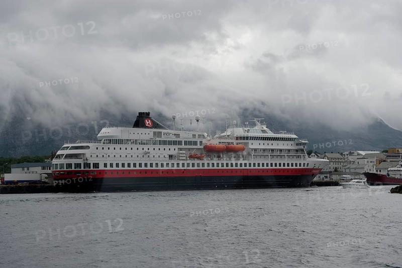 Passenger ship MS Finnmarken in the port of Vega