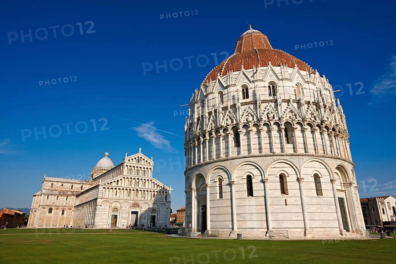 Baptistry of St. John with the Duomo of Pisa at back