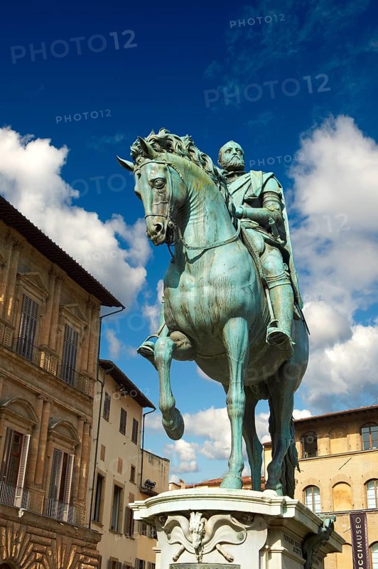 The bronze equestrian statue of Cosimo I by Giambologna