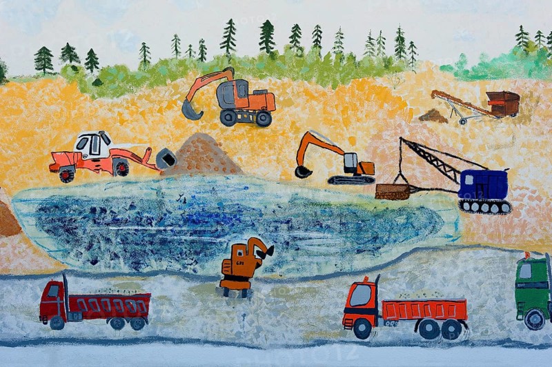 Naive wall painting