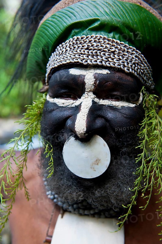 Decorated and painted tribal chief