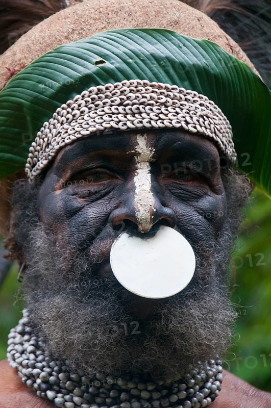 Tribal chief wearing a traditional dress
