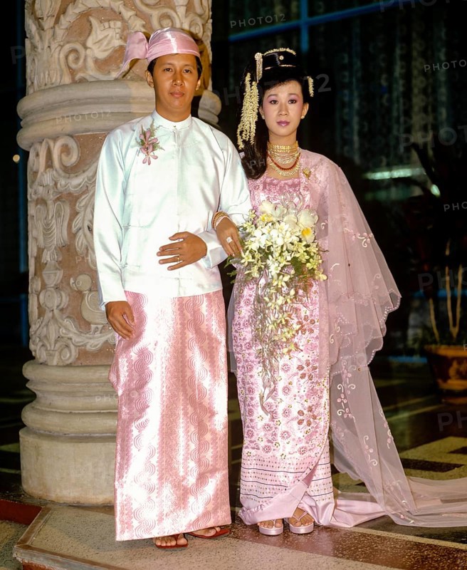 Married couple wearing traditional costume