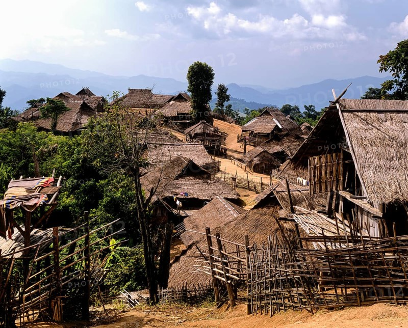 Akha village on the Burmese border in the west of Chiang Rai