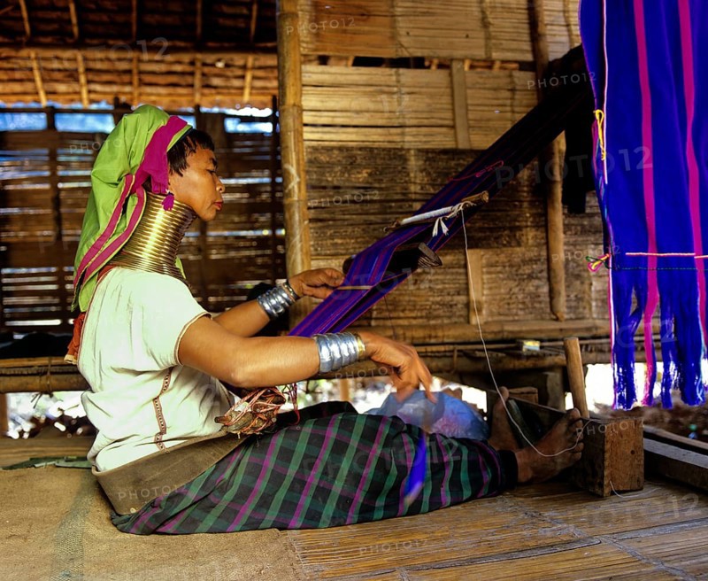 Long-necked woman of the Padaung mountain tribe