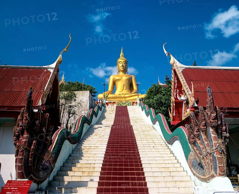 Stairs to the 12m high Big Buddha statue