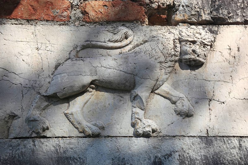 Venetian stone relief on the outer wall of St. Nicholas Church
