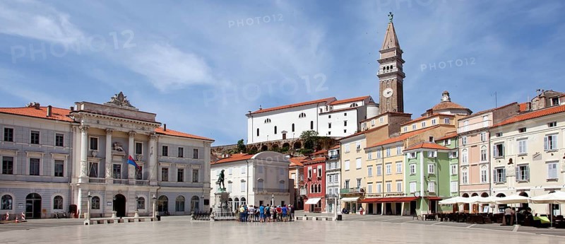 Tartini Square with the Town Hall and the Cathedral of St. George