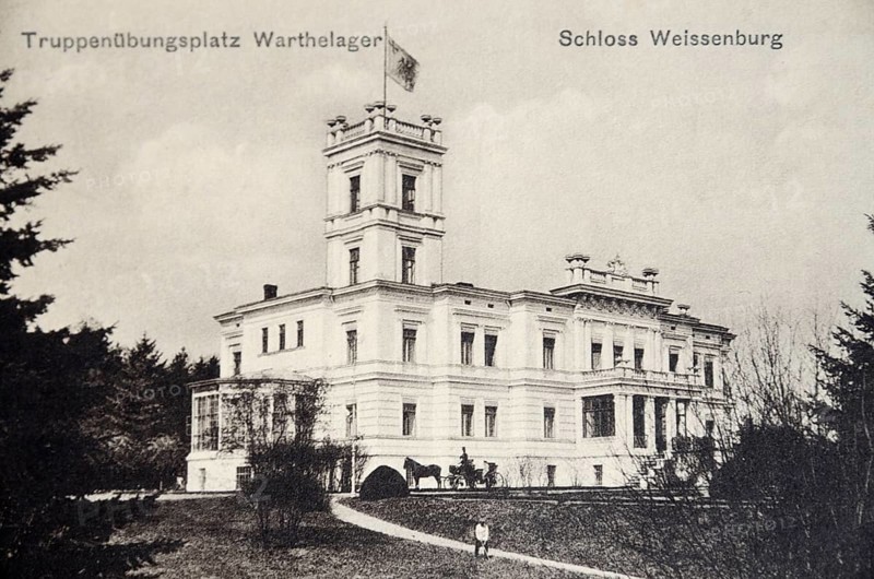 Historic postcard with a view of Schloss Weissenburg Castle
