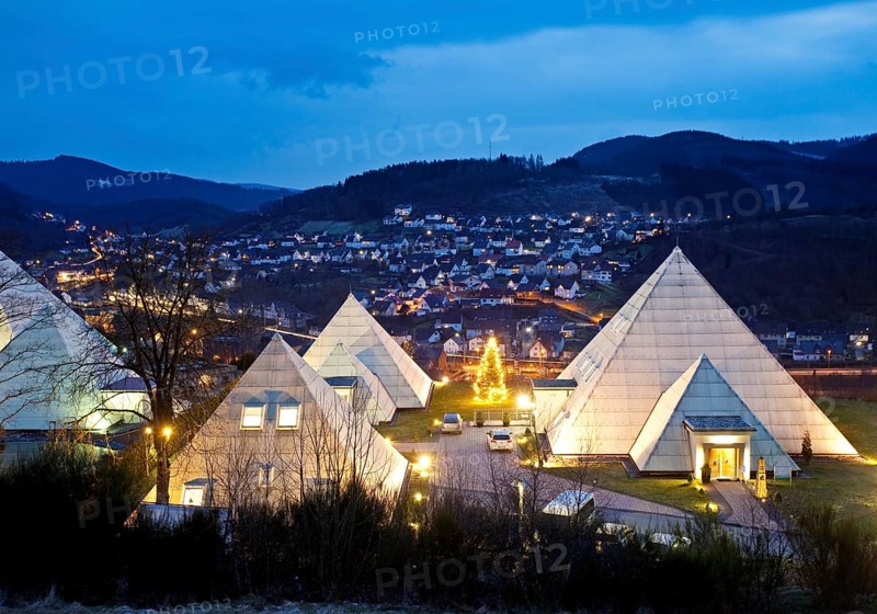 The Sauerland Pyramids at dusk, Germany
