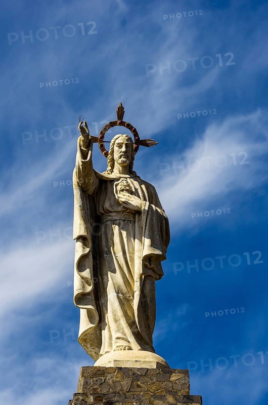 The sculpture Corazón de Jesús on the mountain Montana del Cristo
