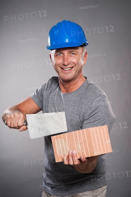 Construction worker wearing a hard hat