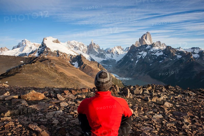 Hiker at the Loma del Pliegue Tumbado