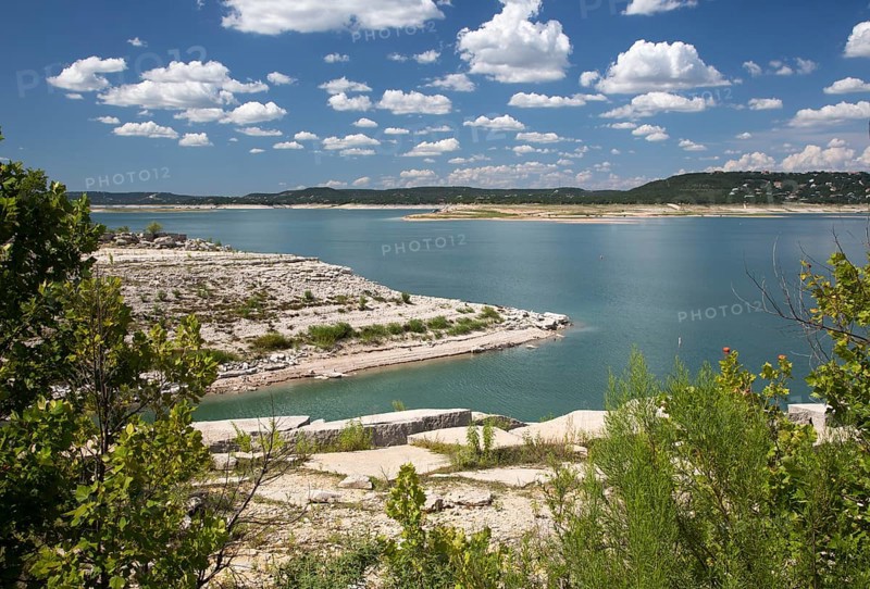 An extreme drought has lowered the water level in Lake Travis by nearly 60 feet